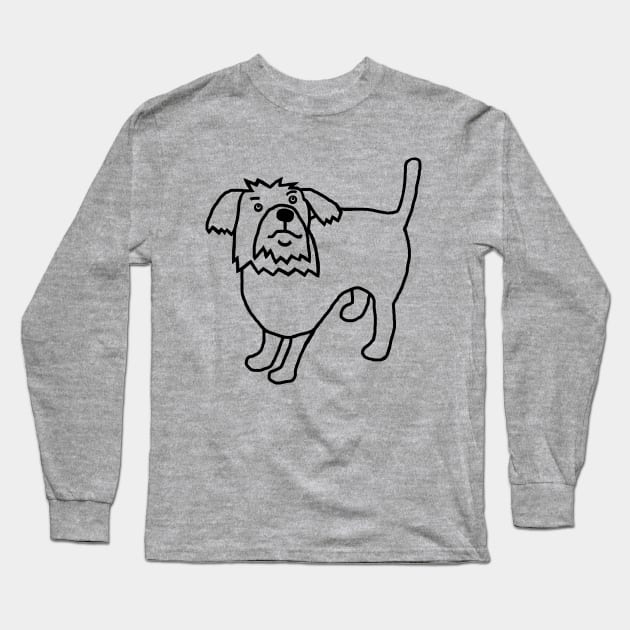 Fergus the Dog Outline Long Sleeve T-Shirt by ellenhenryart